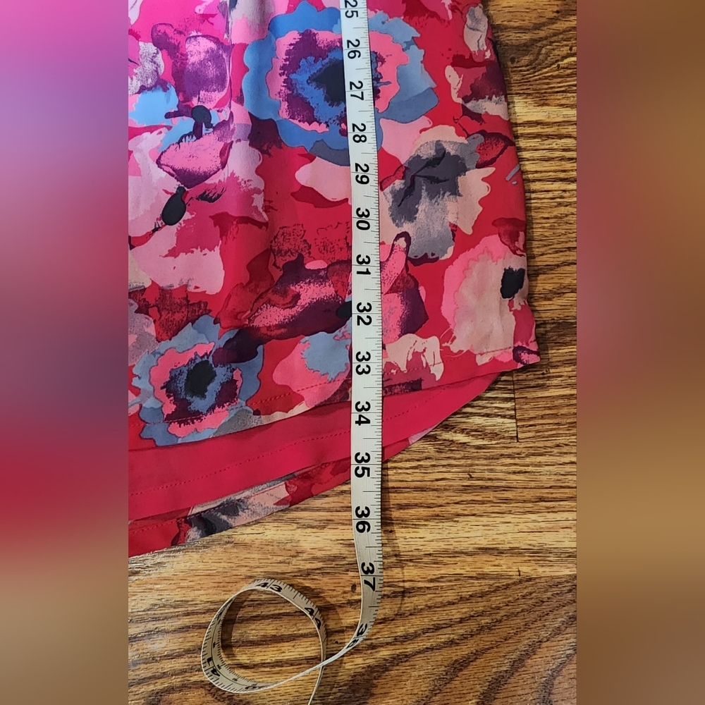 NWT Jasmine & Juliana Chiffon Pink Gray Floral Watercolor Dress Women's Size 6 - Picture 12 of 14